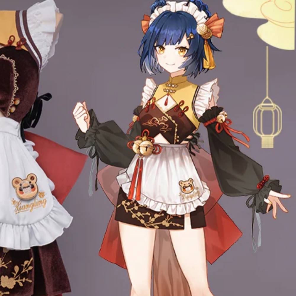 Genshin Maid Xiangling Cosplay (M)